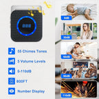 Wireless Door Chime for Business When Entering Door Chimes When Door Opens for Home Door Sensor Alarm with 800Ft Range 55 Chimes 5 Volume Levels Adjustable Number Display(3 Receiver & 3 Sensor)