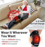 ROMISA Red Light Therapy Knee Brace & Vibration Knee Massage, 660nm & 850nm Rechargeable Near Infrared Light Therapy Device for Knee/Elbow/Shoulder for Cordless Use, Blue.