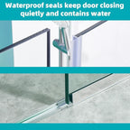 Pivot Swing Shower Door, Adjustable Width 58.9-60" W x 74" H Semi-Frameless Shower Glass Door with 5/16 in (8mm) Clear SGCC Tempered Glass with Nano Easy-Clean Coating (Chrome)