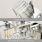 FDPBY Modern Bathroom Vanity Light 3-Lights Chrome Crystal Bathroom Wall Light Vanity Light Fixtures，20.47-inch Modern Minimalist Design