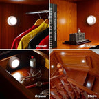 STAR-SPANGLED 3 Pack 3.1” Motion Sensor Lights Indoor AA Battery Operated, Stick on LED Puck Light for Closet, Stairs, Under Cabinet, Kitchen, Cool White
