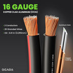 16AWG Speaker Wire, GearIT Pro Series 16 Gauge Speaker Wire Cable (200 Feet / 60.96 Meters) Great Use for Home Theater Speakers and Car Speakers, Black