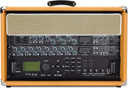 Sound Town Vintage 6U Amp Rack Case, 12.5" Depth with Rubber Feet, Dust Cover, Kickstand, Orange (STVRC-6OR)