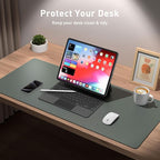Aothia Leather Desk Pad Protector, Large Mouse Pad, Office Desk Mat, Non-Slip PU Leather Desk Blotter, Laptop Desk Pad, Waterproof Desk Writing Pad for Office and Home (Jungle Green, 23.6" x 13.7")
