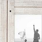 Americanflat Hinged 4x6 Triple Picture Frame with 3 Photo Openings and Polished Glass - Distressed Wood Collage Picture Frames for Tabletop and Wall Display - Hampton Collection - Aspen White
