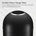 EKO Eternal 56L/15 Gallon Large Capacity Tall Commercial Trash Can, Round Open Top Waste Bin for Indoor and Outdoor, Black Steel Heavy-Duty, Durable Metal Garbage Bin for Home, Office, Restaurant