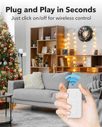 Remote Control Outlet Plug Switch, BN-LINK Wireless Light Remote Switch - Magnetic Removable, No Wiring Needed for Lamps, Lights, Fan, 100ft RF Range, 100ft RF Range, Pre-Programmed