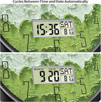 SCOAGE Modern Wall Clock with Temperature Green Forest Large Display Non-Ticking Battery Operated Clock with Date and Week for Kitchen Bedroom Living Room Farmhouse Decor 12 Inch