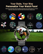 Smart Watch for Men Answer/Make Call for Android iPhone, 1.43" AMOLED HD Screen Mens Luxury Watch, 400mAh Heavy Duty Smartwatch Heart Rate Blood Oxygen Blood Pressure Sleep Monitor Pedometer, 2 Straps