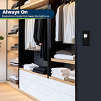 TOPGREENER in Wall PIR Motion Sensor Light Switch, Occupancy Sensor Switch, 𝐍𝐞𝐮𝐭𝐫𝐚𝐥 𝐖𝐢𝐫𝐞 𝐑𝐞𝐪𝐮𝐢𝐫𝐞𝐝, On/Off Override, 𝐒𝐢𝐧𝐠𝐥𝐞 𝐏𝐨𝐥𝐞, 4A, 500W, TSOS5-BKWP,Black