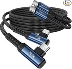 toocki USB C Cable [2Pack, 6.6ft] 240W Fast Charging Type C Cord, Nylon Braided USB 2.0 Cable for iPhone 17 16 15 Pro Plus Pro Max Air, iPad Pro, Samsung Galaxy S24 S23, Switch, MacBook Pro, Pixel