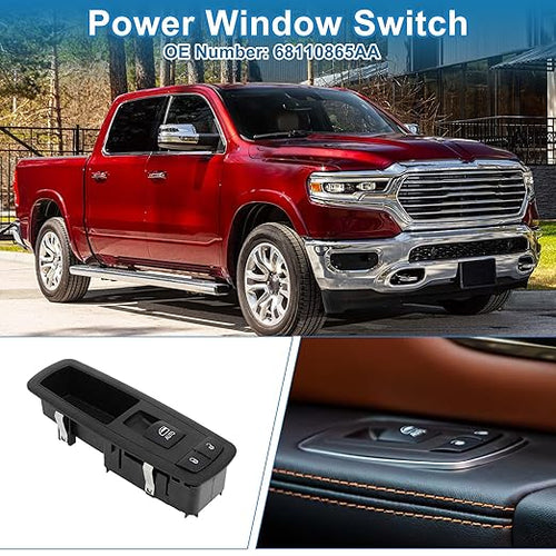 A ABSOPRO Power Window Switch No.68110865AA Window Control Switch for Ram 1500 2500 3500 4500 Black