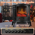 25in Electric Fireplace Heater Stove - Infrared Heater with Realistic LED 3D Flames and Remote Contro, Fire Place Electric, Fake Freestanding Fireplace for Indoor Use, Timer, 750 | 1500W
