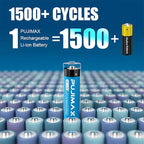 PUJIMAX Rechargeable AA Batteries Lithium with Charger,High Capacity 4255 mWh 1.5v Rechargeable Li-ion Double A Batteries for Blink Camera Smart Doorbell Smart Lock 4pack