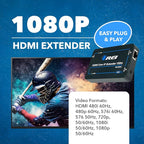 OREI HDMI Over Ethernet Extender with CAT5/CAT6, Upto 330 Feet - HDMI Loop Out - 1080P Full HD Signal Distribution with Support for one to Many Connection.