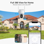 HOSAFE.COM Home Security Cameras Wireless Outdoor, Outdoor Camera Wireless WiFi, 360 Camera Solar Powered, PTZ, PIR Sensor, 2K HD Color Night Vision, 2-Way Talk, IP66 Waterproof, 2 Pack