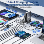 800W USB C Fast Charger Block, Dual PD3.1 140W 10 Port USB Charging Station, GaN Ⅲ Pro PD PPS Fast Charging Station for Multiple Devices,Laptop Wall Charger Compatible with iPhone 17/iPad/MacBook etc