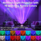 HUMIIEYE Northern Light Projector, Battery Operated Aurora Night Light, 16 Colors Galaxy Lamp Ocean Wave Ceiling Projector Mood Ambient Lighting for Bedroom Party Adults Kids Room Toddler Girl Gift