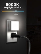 L LOHAS LED Night Lights Plug into Wall, [6-Pack] Plug in Night Light, Dusk-to-Dawn Sensor, 5000K Daylight 0.3W Bright Nightlight Auto-On/Off for Adults Kids Room Bedroom Bathroom Hallway Kitchen