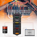 RED WOLF Car 8-Way Blade Fuse Block Box Standard Circuit Fuses for Boat Marine Auto RV Car Trailer Truck SUV Power Distribution Panel Damp-Proof Cover DC 10-32V, Waterproof