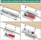 Multi-Model Under Desk Cable Management 2 Pack Metal Under Desk Wire Management Tray Clamp Mount Under Table Cord Management No Damage The Desk White