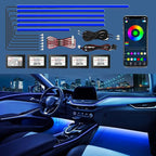 RGB Acrylic Ambient Lighting Car Lights, LED Strip Lights with APP Control, 593 LEDs Interior Car Lights, 6 in 1 Neon Car Ambient Lighting Kit