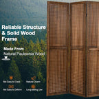 Giantex 6 Panel Pegboard Display & Room Divider, 5.6FT Folding Pegboard Stand for Crafting Show Jewelry Retail, Freestanding Privacy Screen, Wooden Partition Wall Divider for Room Separation, Brown