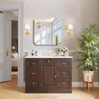 CILIBER Frameless Wall Mirror, 24" x 24" Square Bathroom Mirror Rounded Corner, HD Shatterproof Vanity Mirror with Polished Edge for Over Sink, Bedroom, Entryway, Vertical or Horizontal