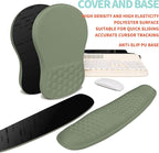 KUOSGM 2-in-1 Ergonomic Set, Wave Rise Keyboard Wrist Rest and Massage Bulge Slope Mouse Pad Wrist Support, Cushion Memory Foam Integrated to Relieve Wrist Pain, Olive Green