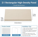 4 Pack High-Density Core with Fabric Cover Acoustic Panels – 24×12×2 In Self-Adhesive Soundproofing and Sound-Absorbing Wall Panels for Echo Reduction in Studio, Theater, or Recording (Cocoa Beige)