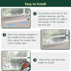 WooFog Adjustable Window Security Bars Vertical, Heavy Duty Sliding Patio Glass Door Lock Bar with Rubber Feet, 17-32 inch Window Safety Stopper for Up and Down Windows -White 1 PCS Patented