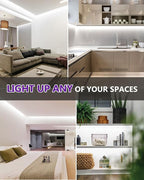 HitLights White COB LED Strip Lights 5000K, 12V Tape Light 16.4ft, 2640 LEDs, 426 lm/ft, CRI 90+, IP30, Premium High Density Lighting for Kitchen, Cabinets, Room, UL Listed(Power Source Not Included)