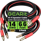 GearIT 14 AWG Speaker Cable with Banana Plugs 14Ga Banana Wire for Bi-Wire Bi-Amp HiFi Surround Sound
