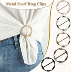 T-Shirt Clips 9 PCS, Clothes Corner Knotted Button, Fashion Alloy Pearl Rhinestone Circle Clip Buckle Round Shirt Silk Scarf