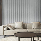 Art3d 8-Pack WPC Slat Wall Panel for Interior Wall Decor, Decorative Fluted Accent Wall Covering Panel for Living Room Bedroom TV Background Office, 96 x 6 Inch - Slate