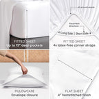 Bambaw 100% Viscose Derived from Bamboo Sheets Full Size Set – 4pcs Cooling Sheets for Hot Sleepers, Super Soft Full Size Sheets, with Elastic Corner Straps, Hotel Luxury Bed Sheets Set (White)