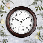 KECYET Wall Clock 10 Inch Battery Operated Silent Non-Ticking Wall Clock Vintage Retro Rustic Style Decorative for Bedroom Living Room Kitchen Home Office (Bronze)