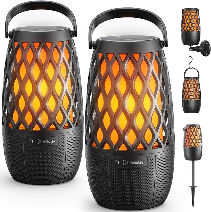 Outdoor Speakers Gifts for Men Bluetooth Speaker with Lights Multi-Sync up to 100 Speakers Auto-Pairing HD Stereo Sound Cool Stuff House Warming Gifts IPX5 Waterproof Lantern for Home|Patio|Pool|Yard