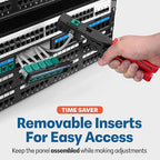 Everest 24 Port Keystone Patch Panel (1-Pack) - Removable 6-Port Panels - Use with Slim Profile Keystones ONLY (Wider Jacks May not fit Side by Side) - with Adjustable Rear Cable Management Bar