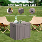 NUNU LAB 31 Gallon Outdoor Storage Box Waterproof, Outside Package Delivery Deck Boxes with Lockable Lid, Backyard Storage Bin For Garden Tools, Patio Cushions Accessories, Gray