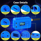Meshnology 2 Set ESP32 Lo Ra V3 Module Board with 915 MHz Antenna + 3000mAh Battery + Case - with WiFi Blue Tooth SX1262 CP2102 0.96” OLED Display Type C for Ar duino Mesh Tastic IOT (N35, Blue)