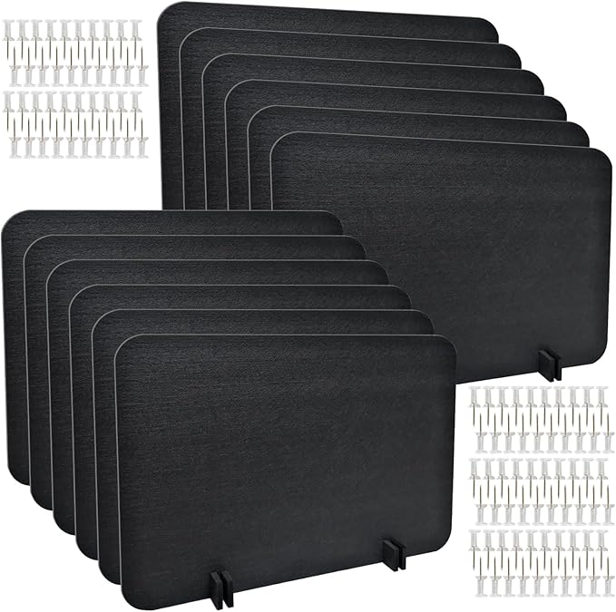 LECEHIVO 12 Pcs Acoustic Desk Divider with Pushpins 16 x 24 Inch Freestanding Privacy Table Panel for Noise Reduction, Visual Distractions Absorbing Sound Proof Cubicle