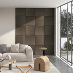 HOMCOM 4 Pack 3D Faux Wood Wall Panels, 24" x 24" Sound Absorbing Acoustic Panels, Wood Slat Wall Panels for Interior Wall Decor, Ceiling, Walnut