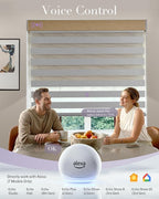 Graywind Smart Dual Shades Compatible with Alexa Google Homepod Motorized Double Zebra Blinds Matter Solar Powered, Custom Size (Custom Fabric)