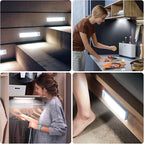 6 Pack Under Cabinet Lighting Wireless, 32 LED Rechargeable Battery Motion Sensor Light Indoor, Stick On Magnetic Closet Lights, Under Counter Lights for Kitchen, Stairs, White 8 in