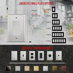ENERLITES Decorator Switch or Outlet Metal Wall Plate, 430 Stainless Steel, Corrosion Resistant, Mid-Size 1-Gang 4.88" x 3.11", UL Listed, 7731M, Silver