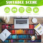 Eflxamz Large Gaming Mouse Pad for Desk,Bookshelves Full of Books Desk Mat,Colorful Books Desk Pad,Extended Big Computer Keyboard Mouse Pad with Non-Slip Base and Stitched Edge,35.4"x15.7"