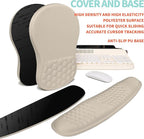 KUOSGM 2-in-1 Ergonomic Set, Wave Rise Keyboard Wrist Rest and Massage Bulge Slope Mouse Pad Wrist Support, Cushion Memory Foam Integrated to Relieve Wrist Pain, Apricot
