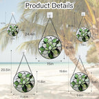 CRISGIF Stained Glass Window Hanging - Ireland Green Plants Suncatcher for Doors Garden Succulent Sun Catchers Decor Mother's St. Patrick's Day Birthday for Women Men Mom Nana 9.8 in