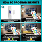 EZclicker Plus Big Button Universal TV Remote (White) Simple Easy to Use, Works with Major TV Brands (2xAAA Batteries Not Included)